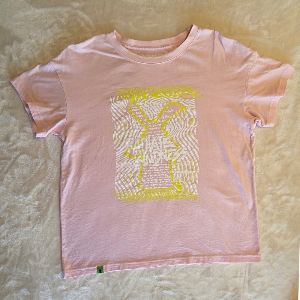 Dutch Bros Light Pink Yellow Radiate Kindness Graphic Tee Small Broista Merch